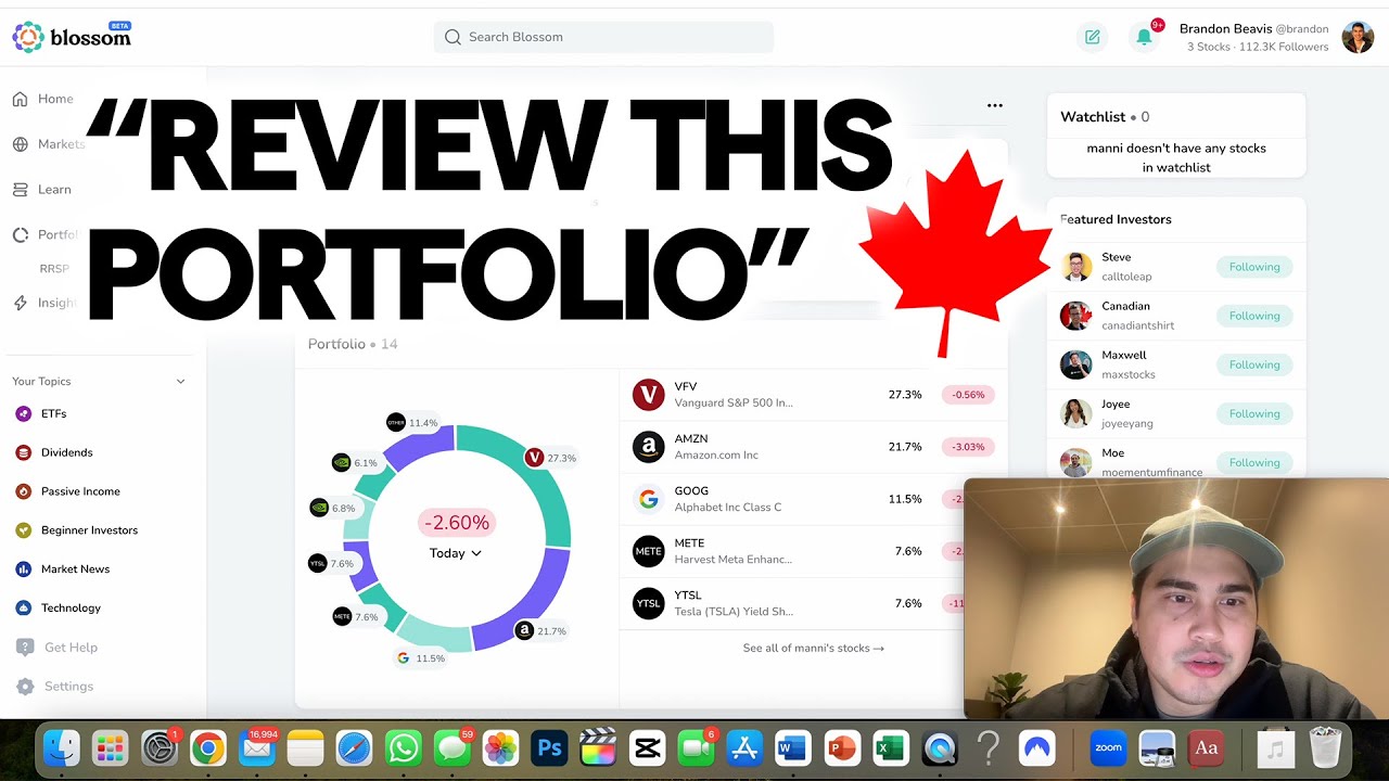 (30-Minute) Portfolio Reviews - REAL Canadian Investor Portfolios on Blossom App