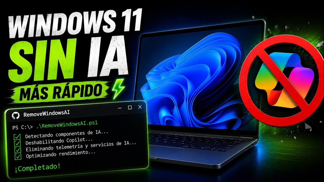Cómo eliminar la IA de Windows 11 | Quita Copilot y mejora rendimiento y privacidad.