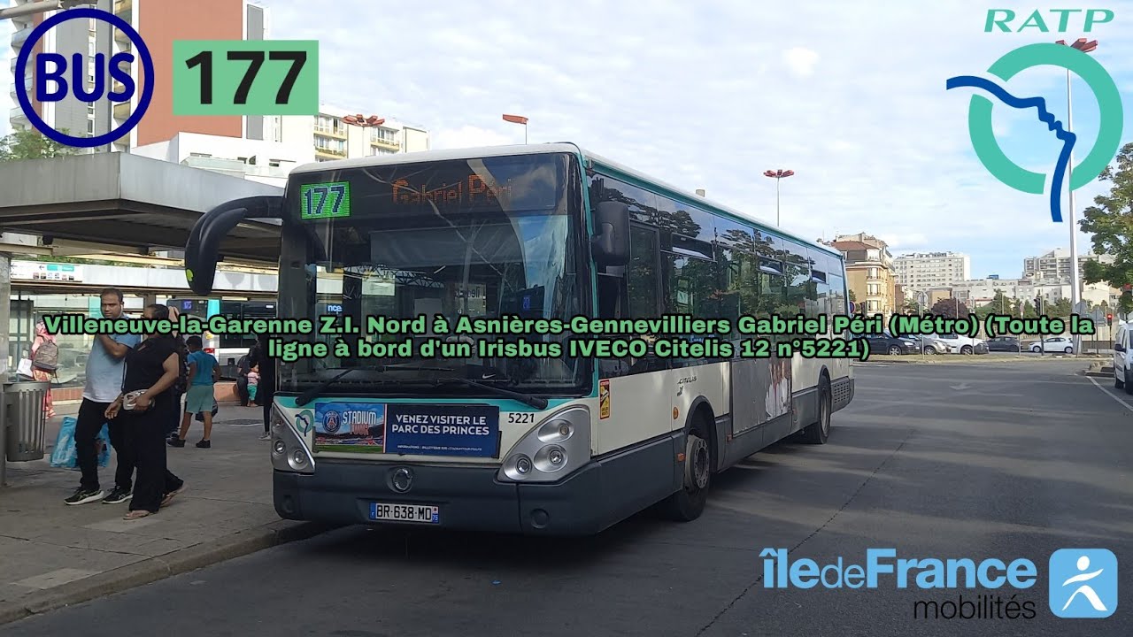 [Ligne 177 RATP] Citelis 12 n°5221 - Villeneuve-la-G. Z.I. Nord à Asnières-Gennevilliers Gabriel P.