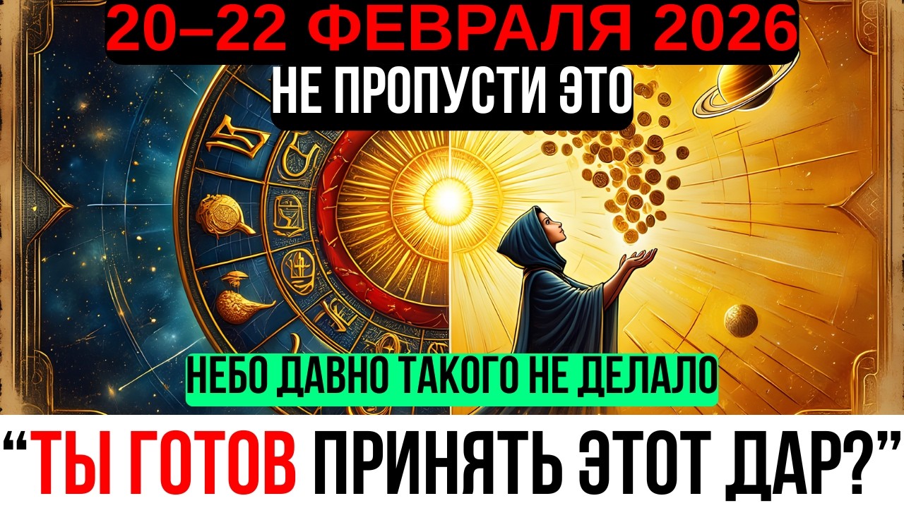 20–22 ФЕВРАЛЯ: 22-ГО ЧИСЛА НЕБО ОТКРЫВАЕТ ПОТОК ДЕНЕГ И ЛЮБВИ — ТЫ ГОТОВ ПРИНЯТЬ СВОЁ?