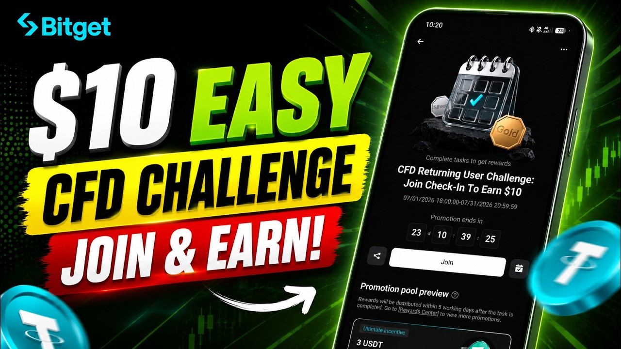 💰 Bitget CFD Returning User Challenge | Earn FREE $10 in Minutes! 🚀