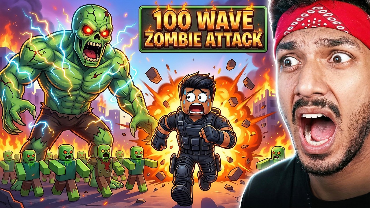 Surviving 100 Waves of Zombies in Roblox!