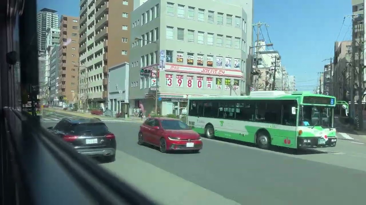 神姫バス　日野 ブルーリボンハイブリッド連節バス PortLoop ポートループ　走行音