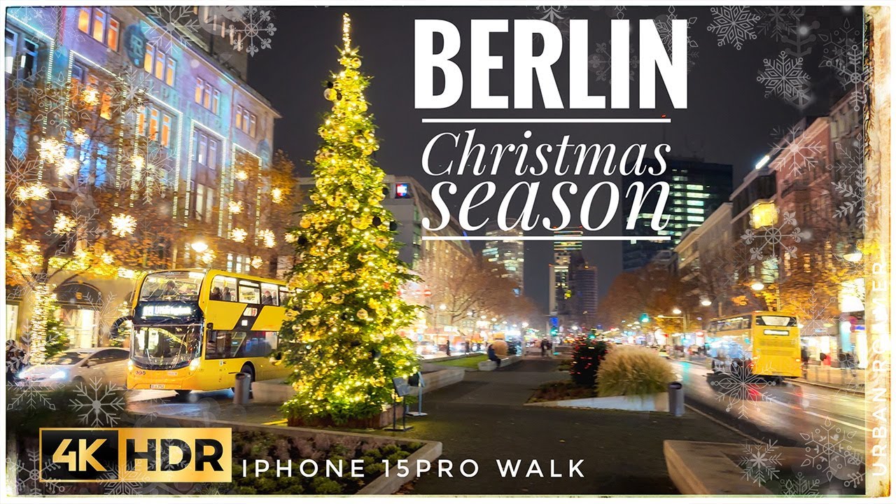 Berlin, Germany - Christmas Season 🎄 4K HDR - iPhone 15 Pro | KuDamm Winter Walk & First Snow ❄️