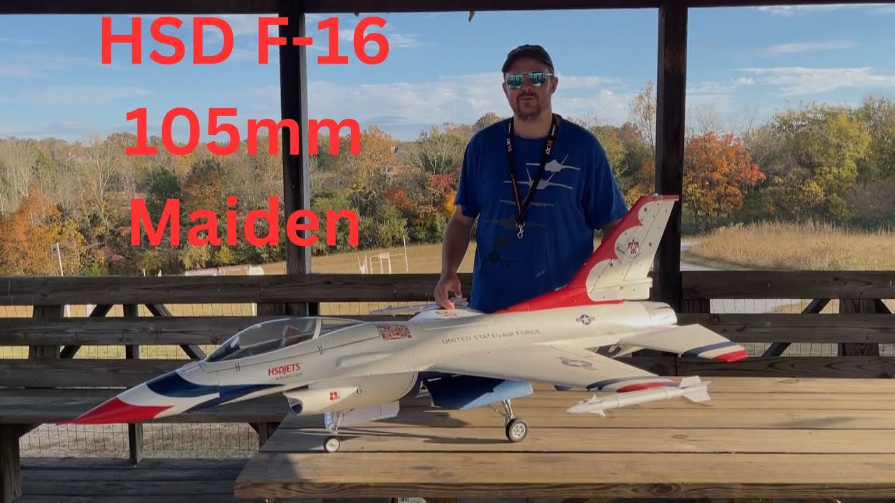 HSDJETS S-EDF 105mm F-16 PNP 12S: Maiden Flight- Big jet on 330ft runway?