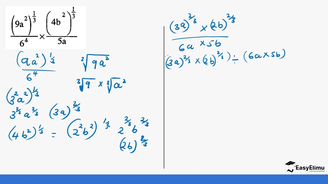 How to evaluate expressions having fractional indices | Form 2 maths