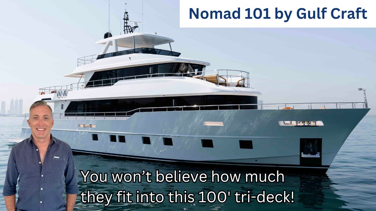 INSIDE LOOK AT THE BILLIONAIRE LIFESTYKE - GULF CRAFT NOMAD 101 BOAT WALKTHROUGH