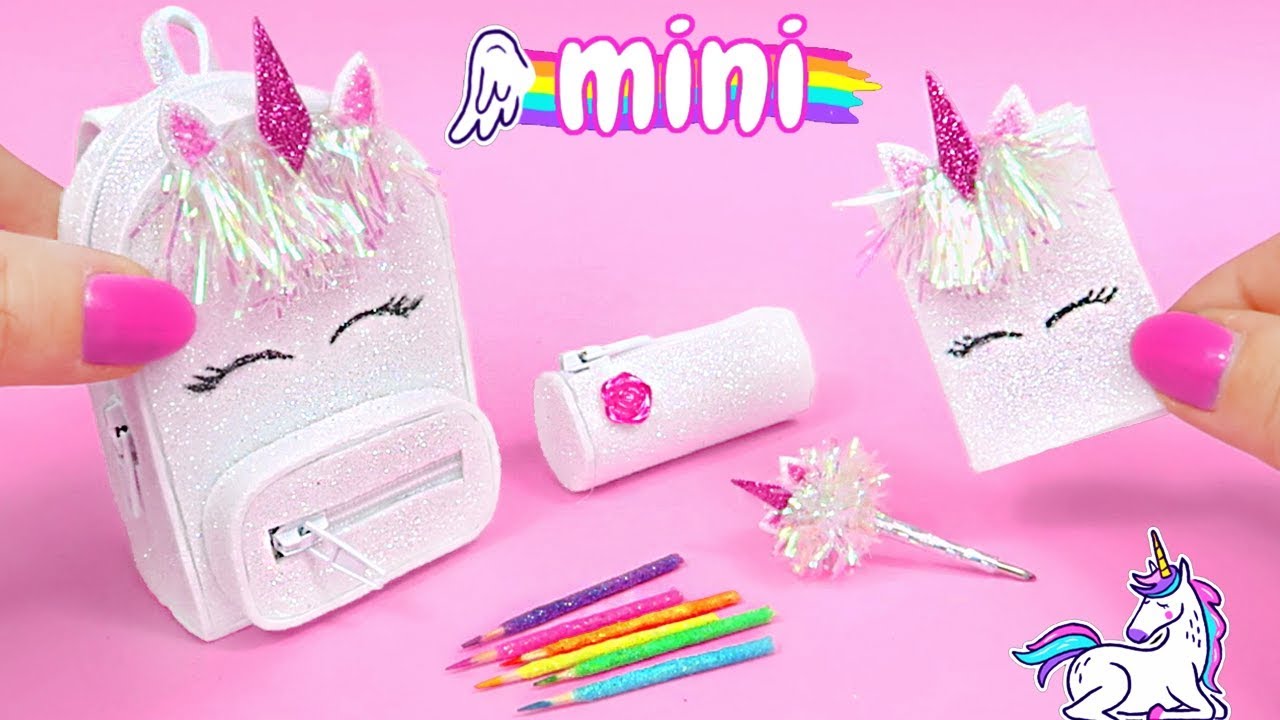 DIY Miniature School Supplies That Work! 🦄 Unicorn