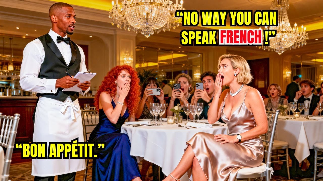 Rich Woman Orders in a Foreign Language to Shame a Waiter Black Single Dad — She Never Expected...