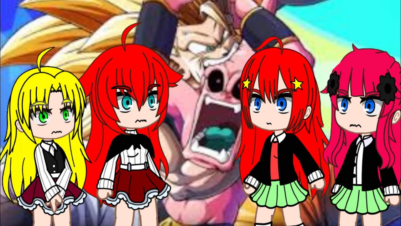 ⚡Quintillizas y El Clan Gremory Reaccionan a Goku y Vegeta vs Kid Buu Parte 1 😈