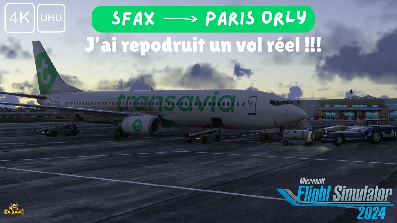 VOL RÉEL TRANSAVIA 🇫🇷 | Boeing 737-800 de Sfax à Paris Orly ✈️ | MSFS 2024 PMDG