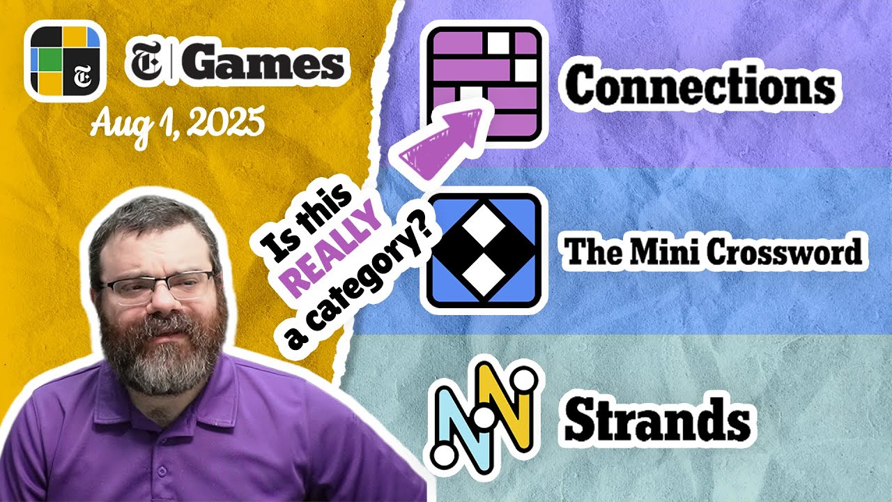 NYT Connections, Mini Crossword, and Strands | Aug 1, 2025