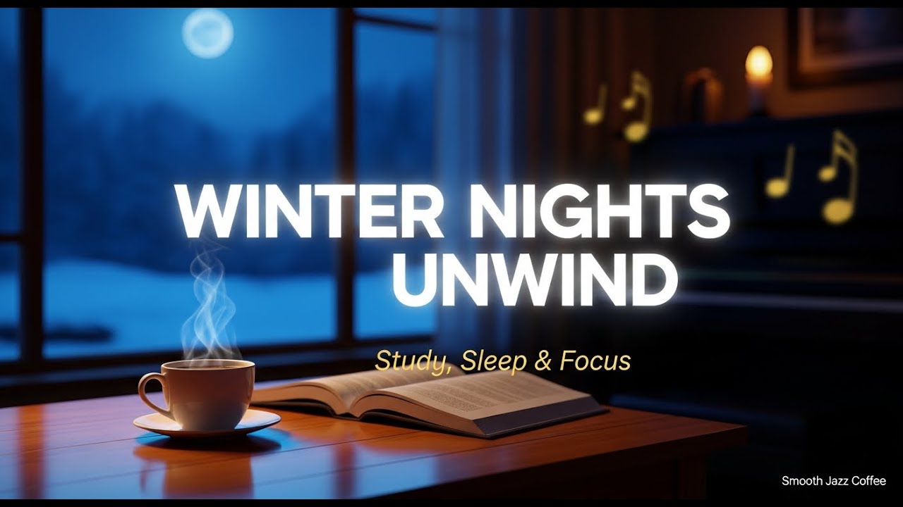 Relaxing Piano Jazz for Winter Nights 🌙 Study, Sleep & Focus with Coffee Shop Vibes ☕