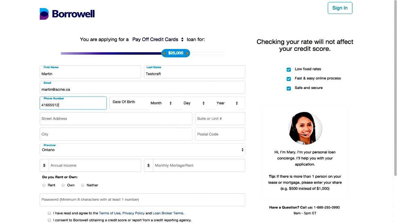 Borrowell Loan Application How-To Video