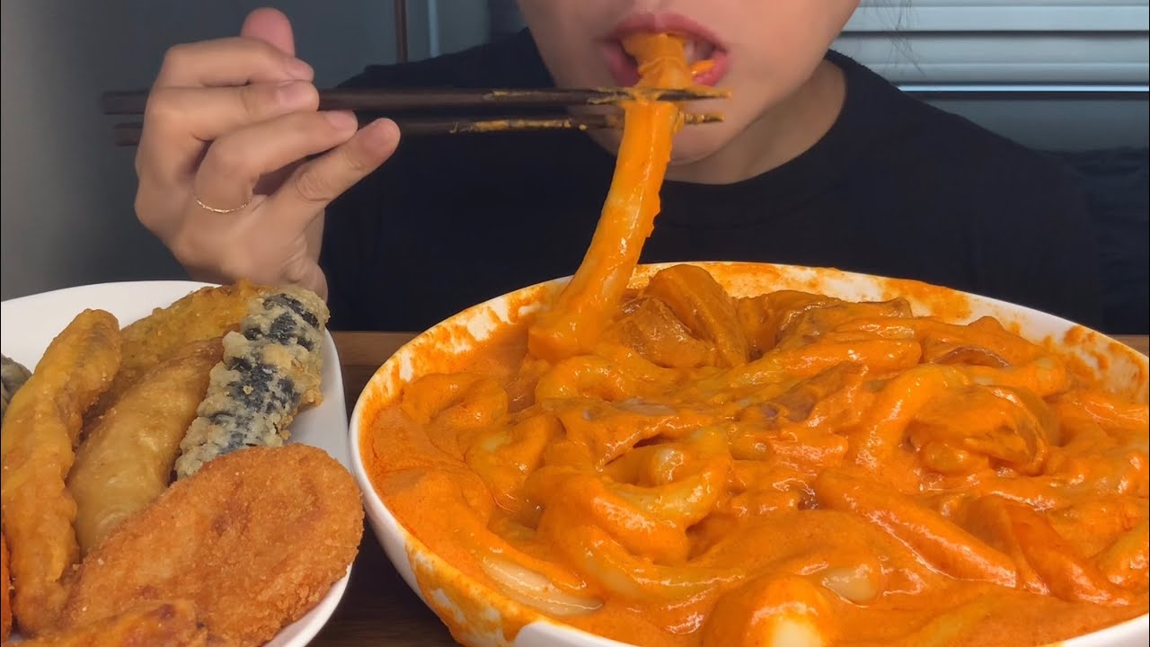 배떡 로제떡볶이 분모자추가 먹방 Rose Tteokbokki Mukbang | ASMR