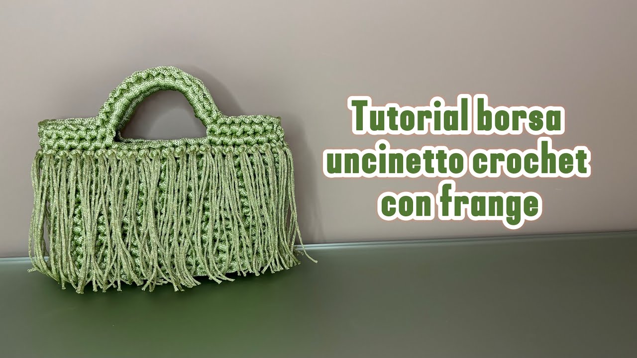 Tutorial borsa con frange uncinetto crochet facile