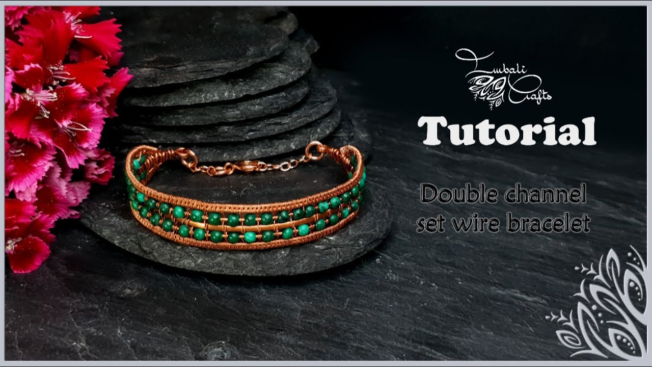 Double channel set wire woven bracelet