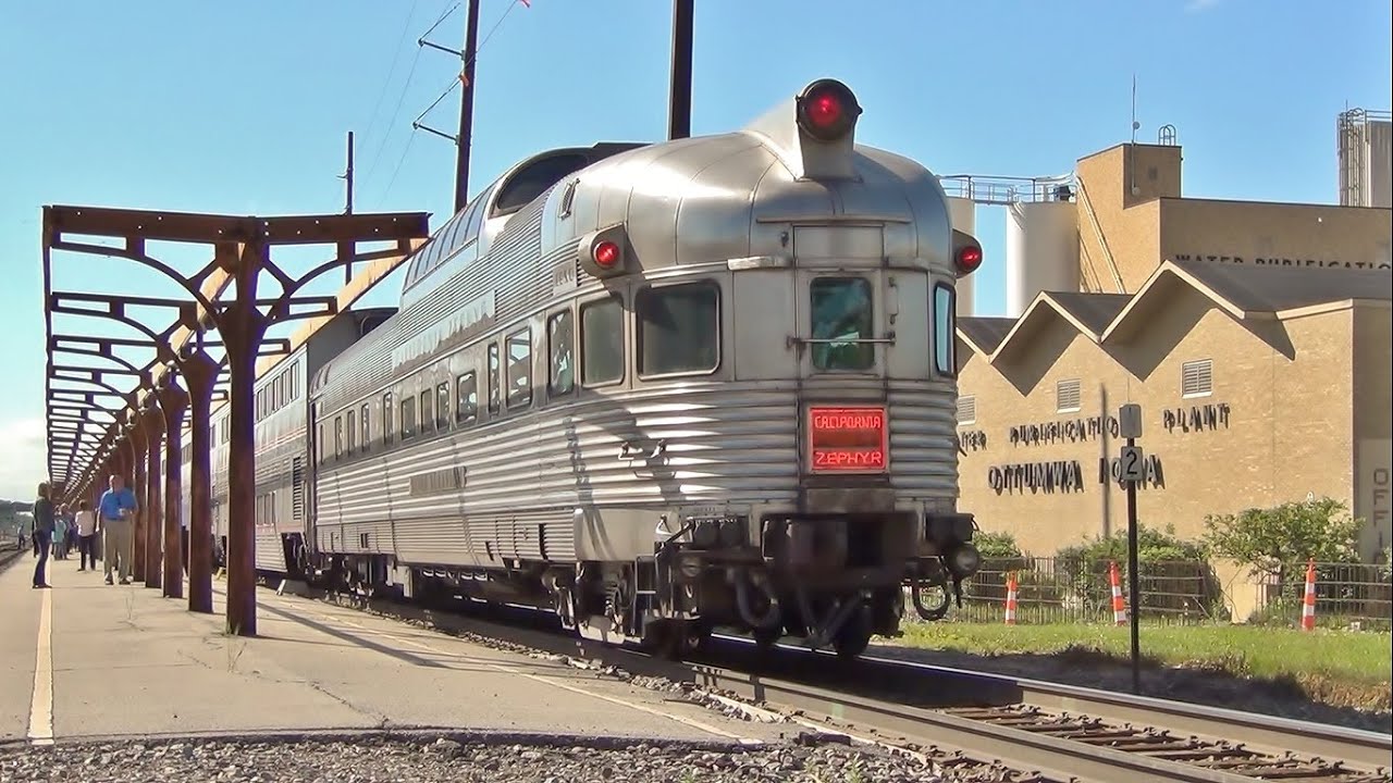 California Zephyr Dome-Observation Car on Amtrak, Ottumwa, IA 6/1/15