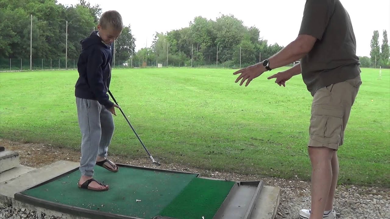 Golf de Beaune Levernois - Driving Range with Kids and Grandpa - France 2014