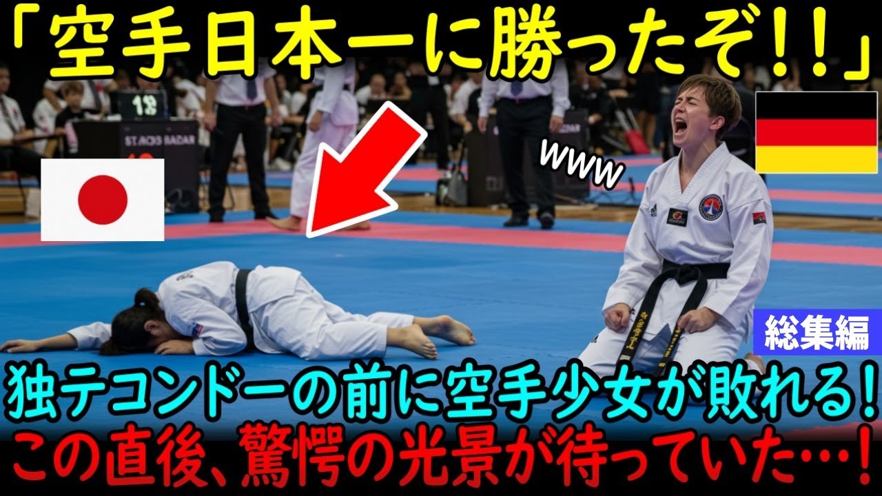 【海外の反応】「テコンドーが空手ごときに負けるはずない！」空手日本一の日本人少女がドイツ選手の前に敗れる&hellip;しかし、この直後、驚愕の展開に【総集編】