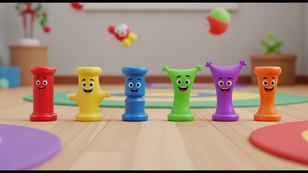 Seis Pequenos Tubos de Brinquedo Pop Stretch | Música Sensorial e Cores para Crianças