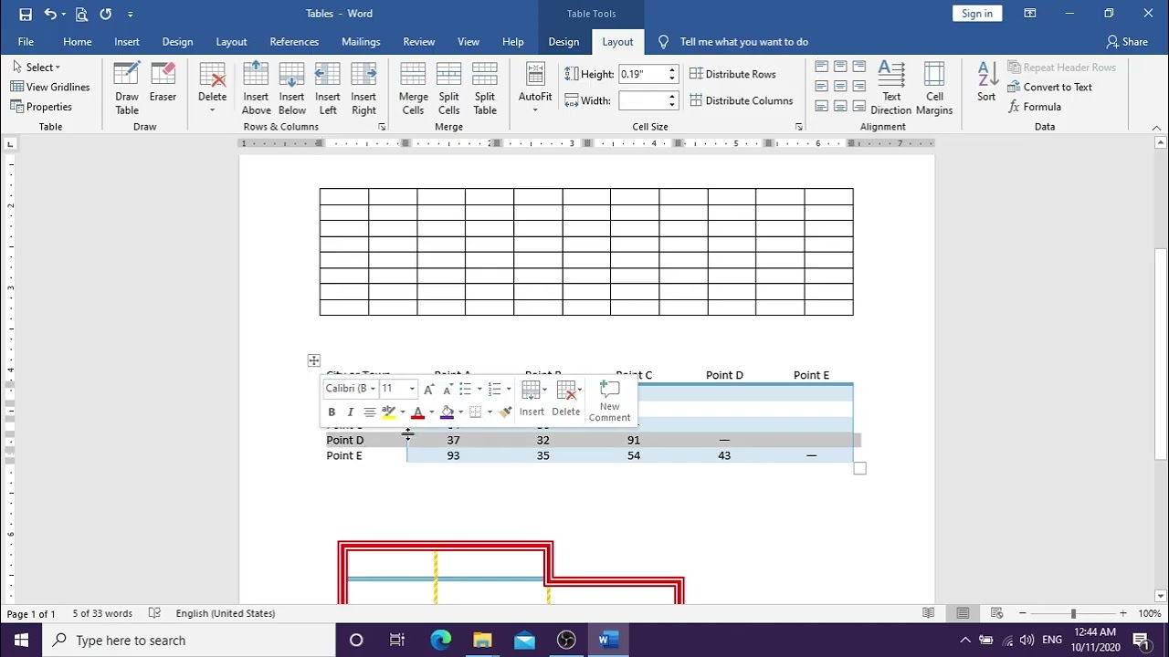 CAA   5 4   Row , Column , Insert, Merge & Split
