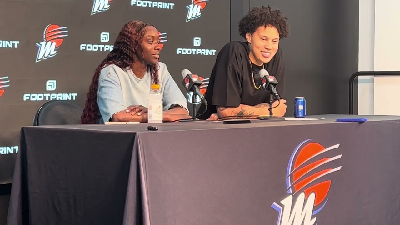 Phoenix Mercury stars Brittney Griner and Kahleah Copper postgame press conference after Storm win