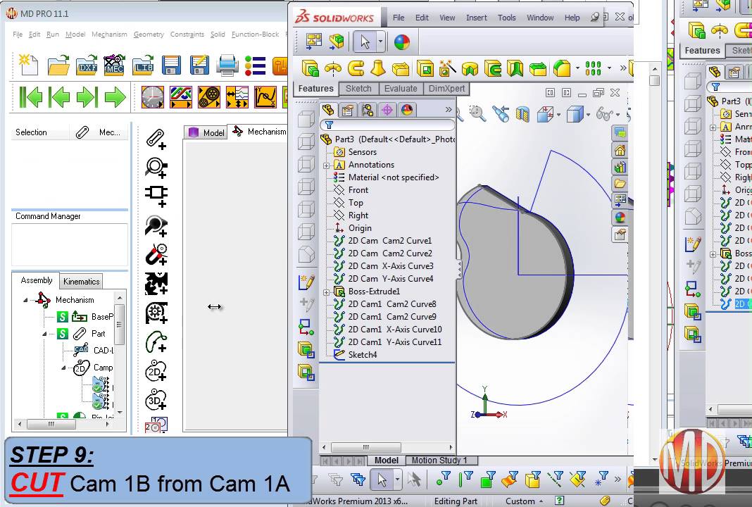 MechDesigner - How to design cams for a Parallel Indexer