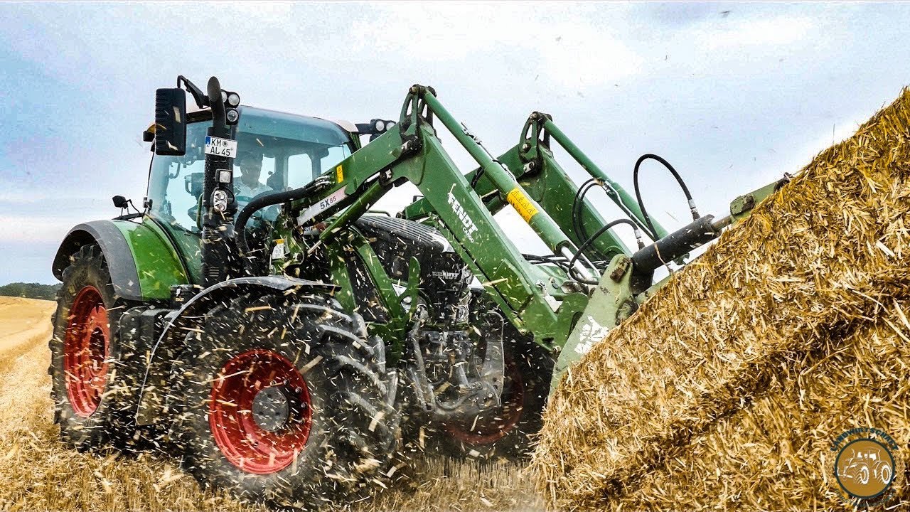 Fendt 720 Vario - Stoppelfeld - Stroh laden I Pressen mit Case 180 Puma + Case LBX 432