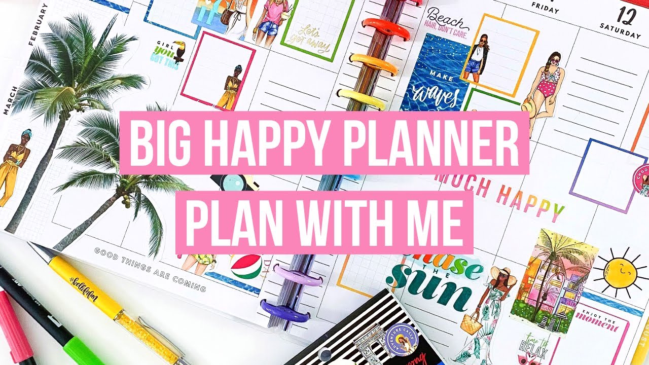Plan with me | Big Happy Planner | Beach Vacation Spread! | Week of June 7, 2021