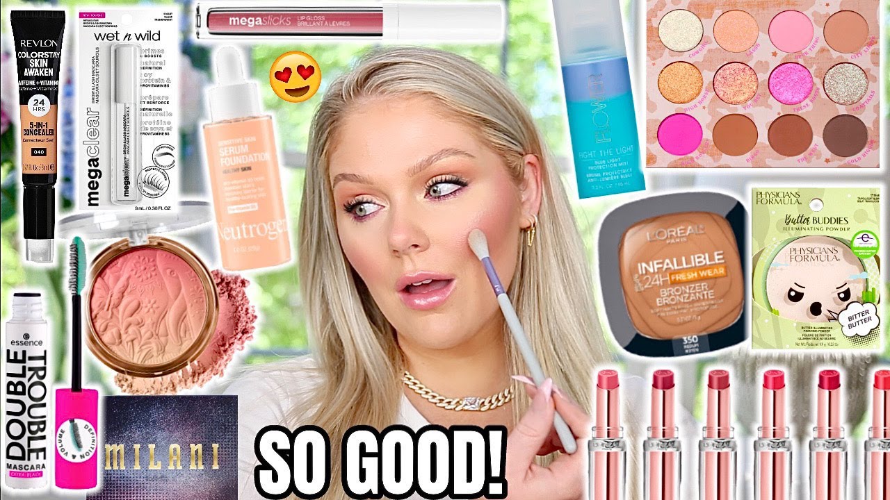 NEW DRUGSTORE MAKEUP TESTED 😍 FULL FACE FIRST IMPRESSIONS *so good* | KELLY STRACK