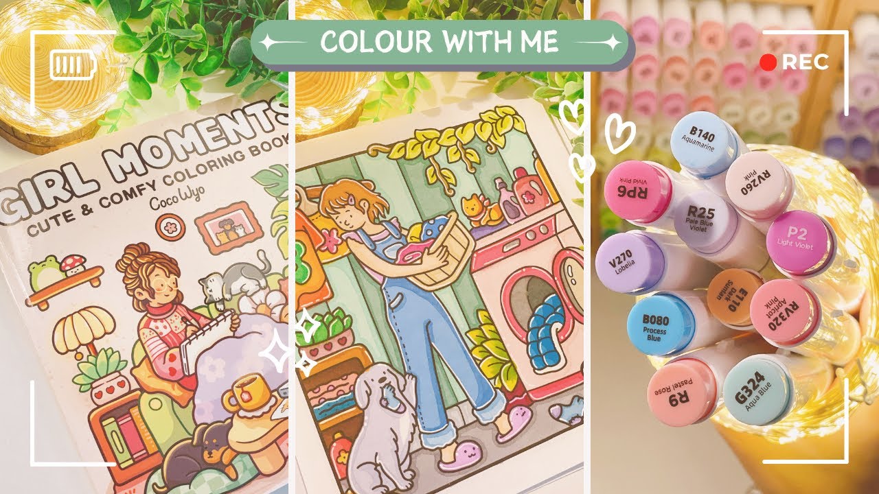 Color with Me: Doing the Laundry | Coco Wyo Coloring Book | Ohuhu Markers | ASMR Colouring Video 🎧