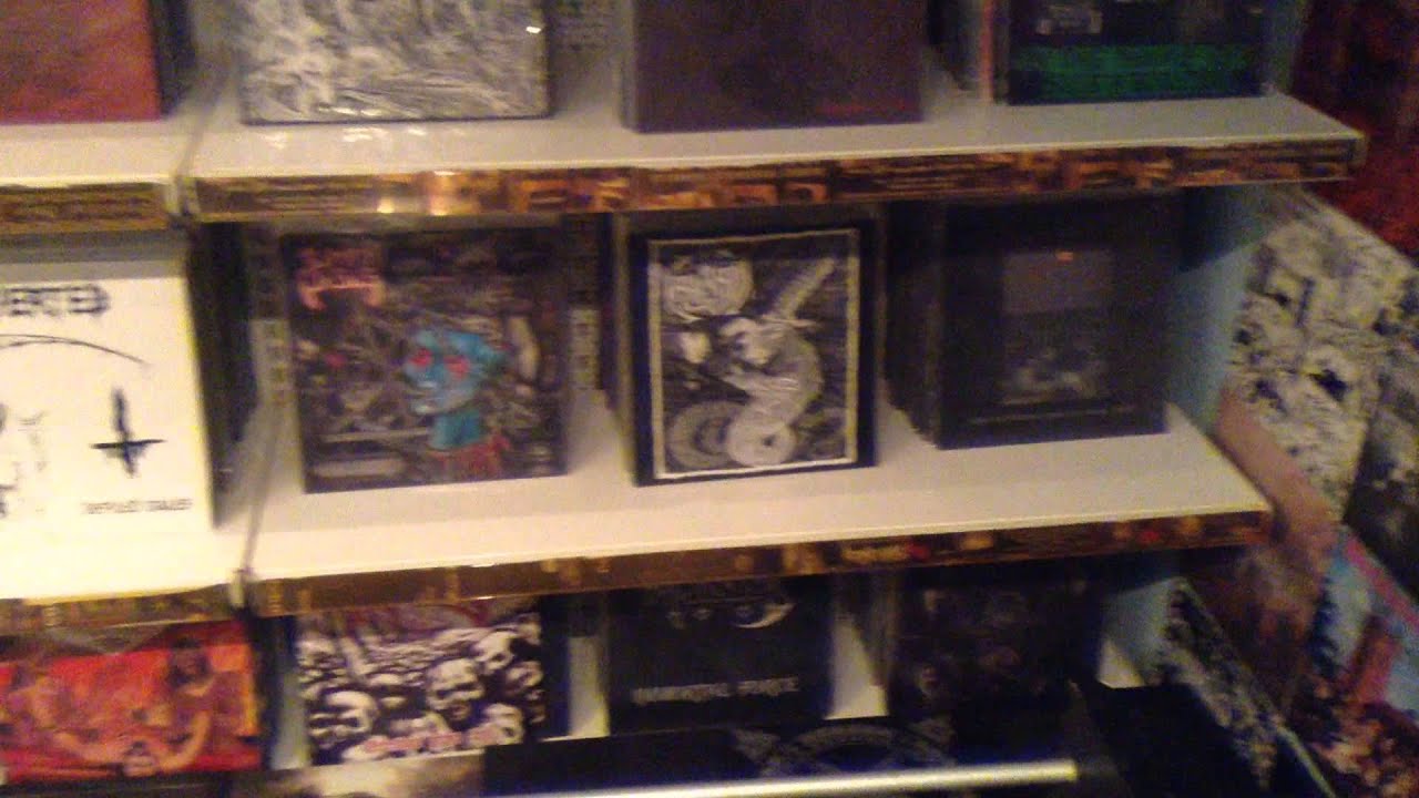 My cave.black- death metal vinyl collection room