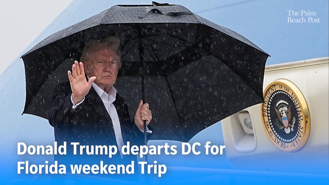 President Donald Trump departs DC, flies Air Force One to Florida for Mar-a-Lago weekend trip