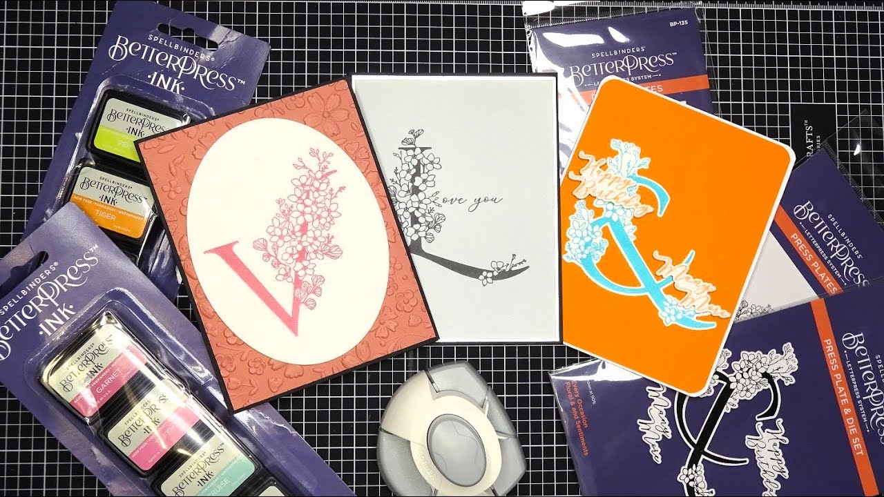Spellbinders "Every Occasion Floral Alphabet" BetterPress Collection & Corner Punch Review Tutorial!