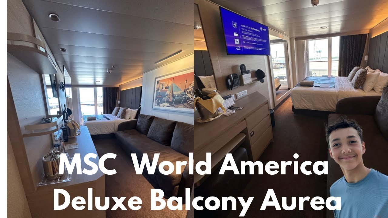 Tour of a Deluxe Balcony Aurea Stateroom on MSC World America - Deck 12