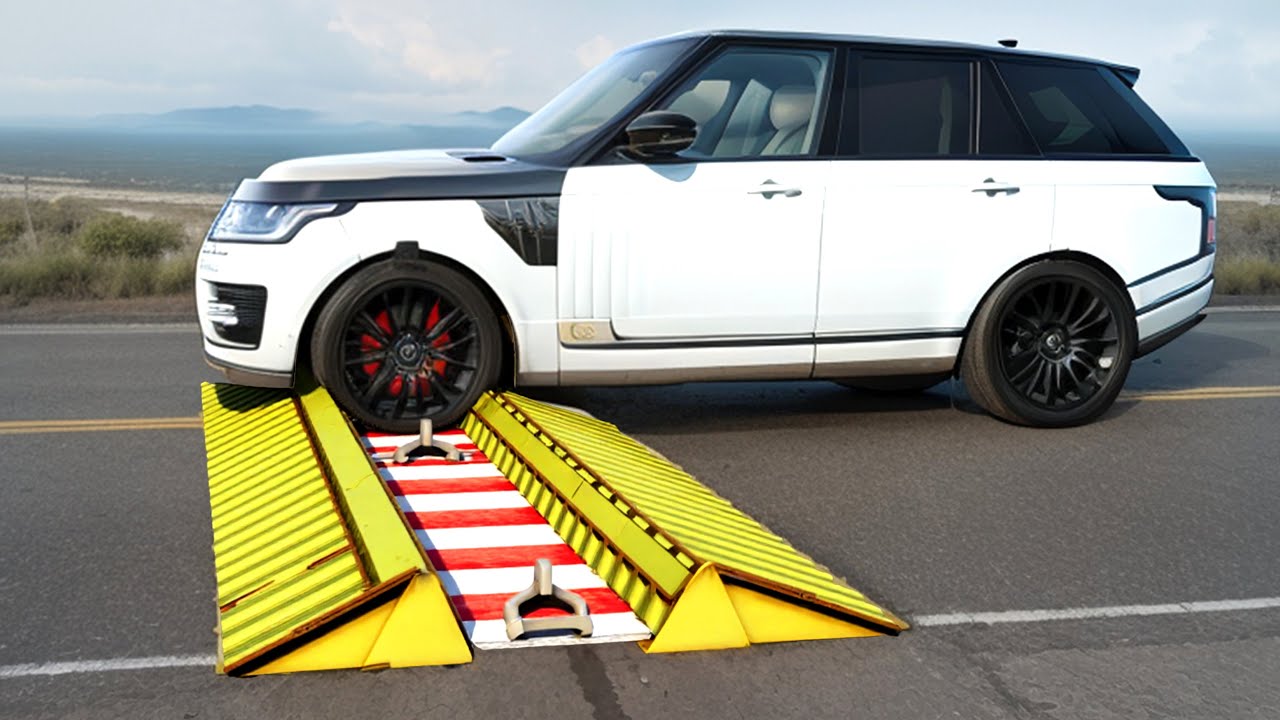 Cars vs Destructive Speed Bumps Challenge in BeamNG Drive!