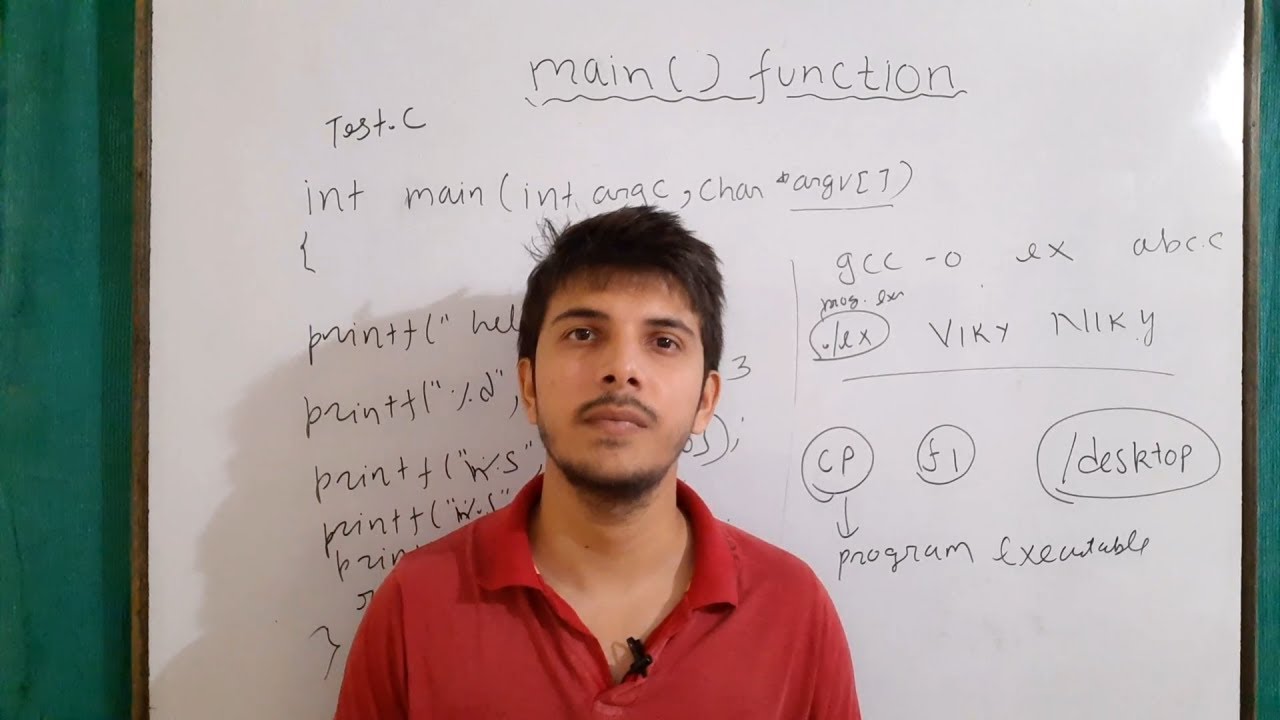 main function in c programming | using argc & argv parameters in c | functions in c : part 7