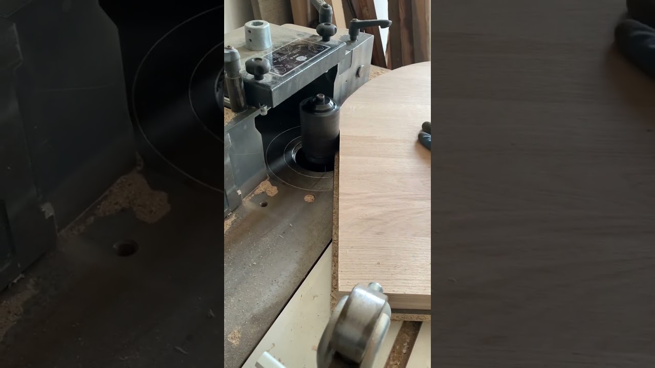 Frezowanie dębowego owalnego blatu frezarka Felder F700z