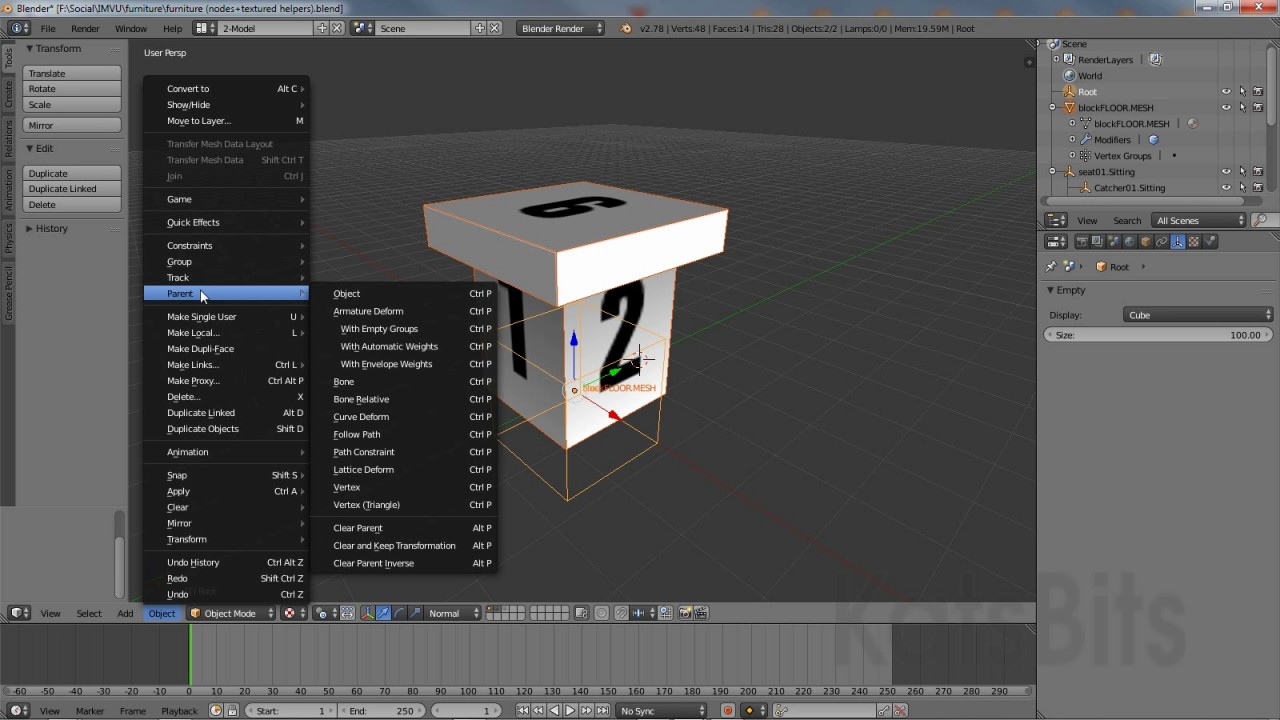 IMVU how to: easily make IMVU Furniture using nodes (Blender)