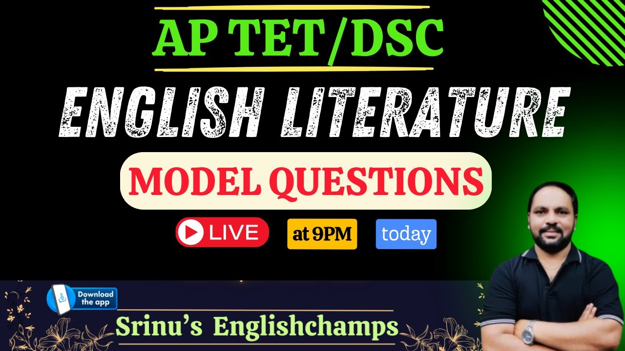 APTET DSC || SA English || LITERATURE MODEL QUESTIONS || Explanation in Telugu