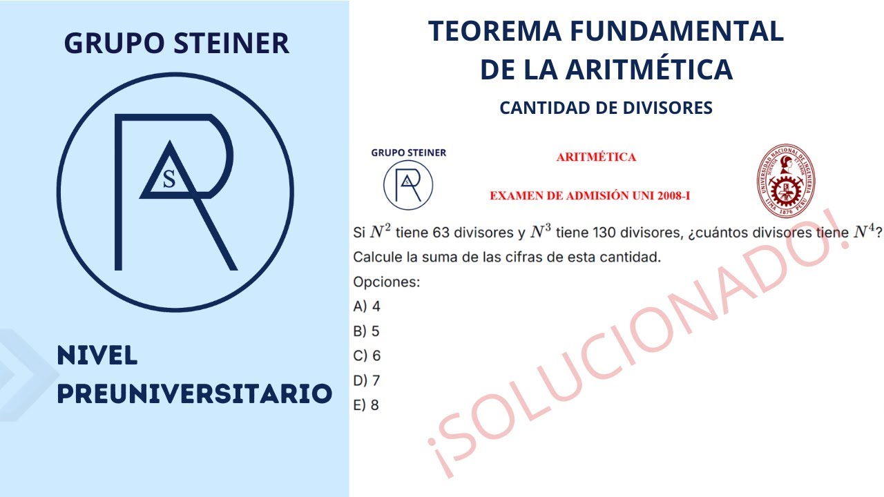 Admisión UNI👷‍♂️ - Aritmética (Cantidad de Divisores)