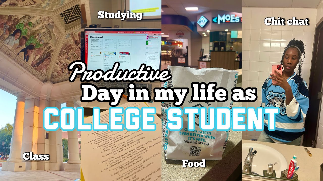 Productive day in my life as College Student l class,studying,food,chitchat l 