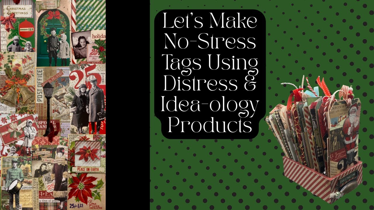 Бирки без стресса, созданные с использованием продукции Tim Holtz Distress и Idea-ology.