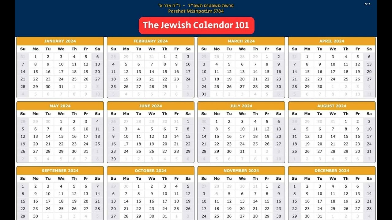 The Jewish Calendar 101