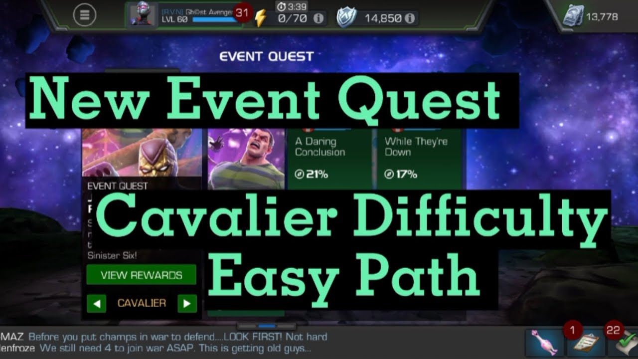 MCOC I New EQ - Cavalier Difficulty - Chapter 3 | Easy Path for Completion
