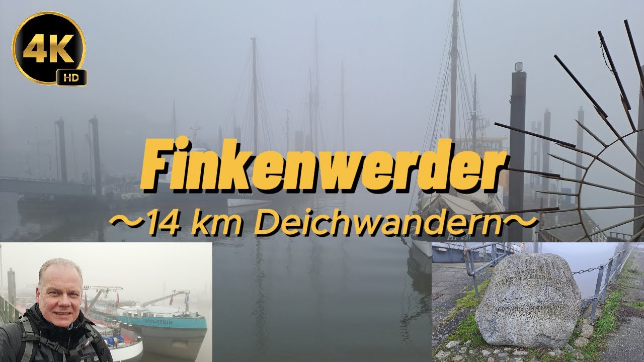 14 km Deichwanderung in Finkenwerder - 4K HD