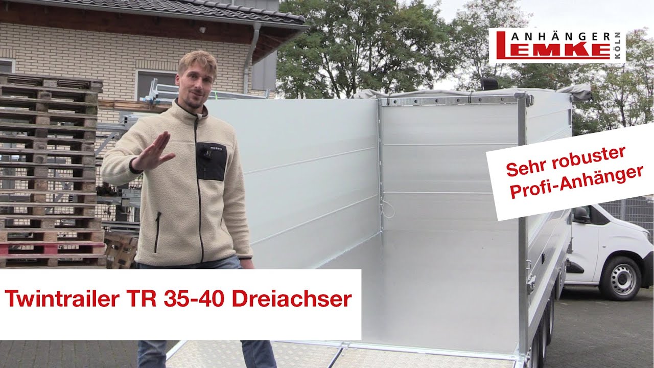 TwinTrailer TR 35-40 Dreiachser – Robuster Profi-Anhänger für Transport und Kippbetrieb