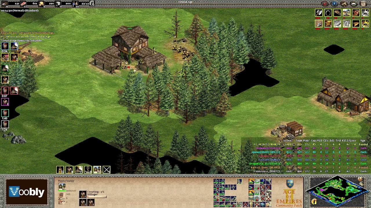 Voobly AOE2 1.6: Nomad, 4 vs 4 team game