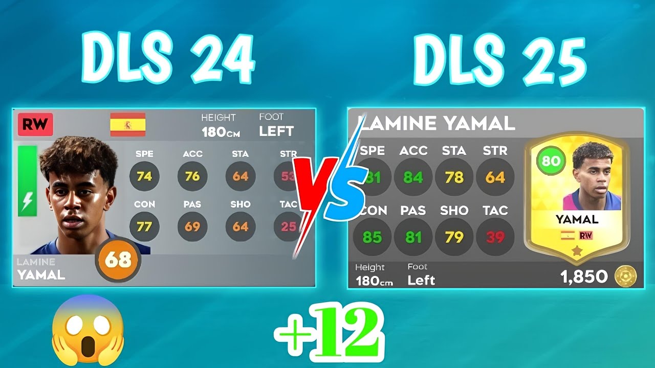 DLS 24 vs DLS 25 Players Ratings ft Lamine Yamal, Haaland, Messi, Ronaldo and Others